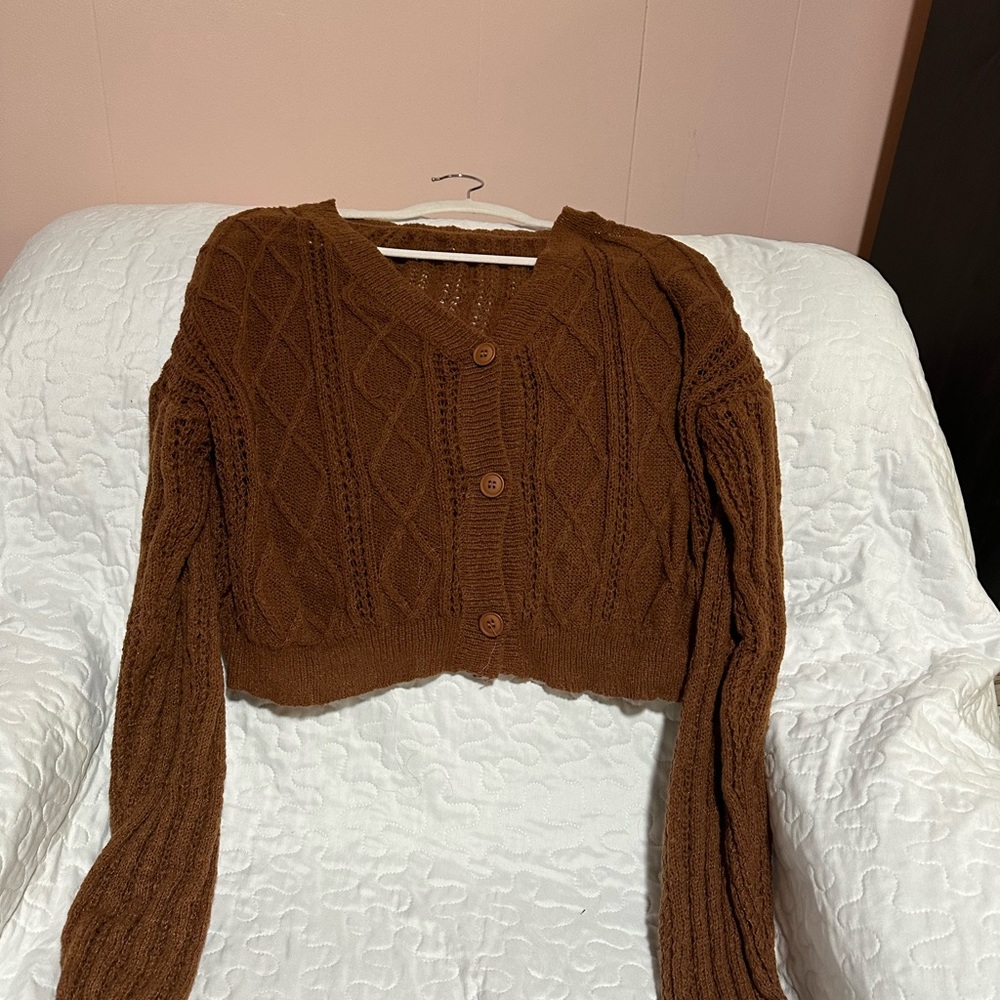 SHEIN brown lightweight cardigan sweater size L